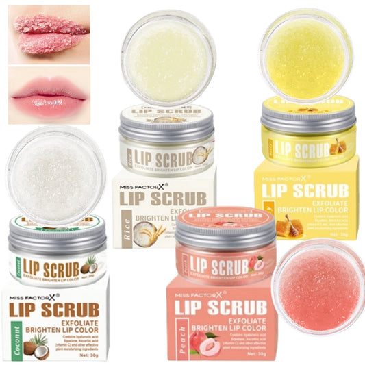 Lip Scrub 30g Peach Honey Rice Coconut Brightening Lip Color Exfoliating Moisturizing lips